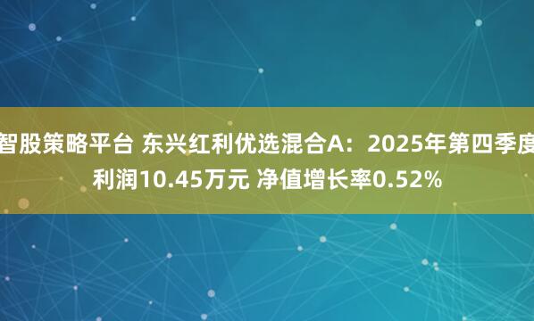 智股策略平台 东兴红利优选混合A：2025年第四季度利润10.45万元 净值增长率0.52%